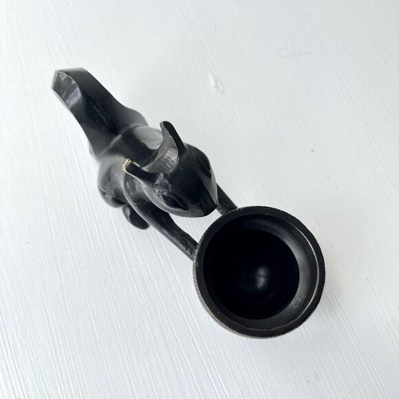 Crate & Barrel Antiqued Solid Brass Squirrel & Acorn Votive Holder - Picture 7 of 9